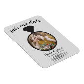 Hellgrauer Ehering Foto Save the Date Magnet (Rechte Seite)