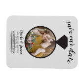 Hellgrauer Ehering Foto Save the Date Magnet (Horizontal)