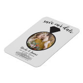 Hellgrauer Ehering Foto Save the Date Magnet (Linke Seite)