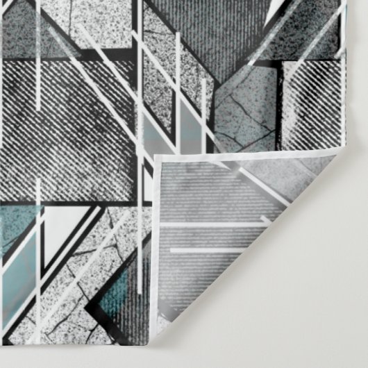 Hellgrauer geometrischer Druck. Wandteppich (Detail)