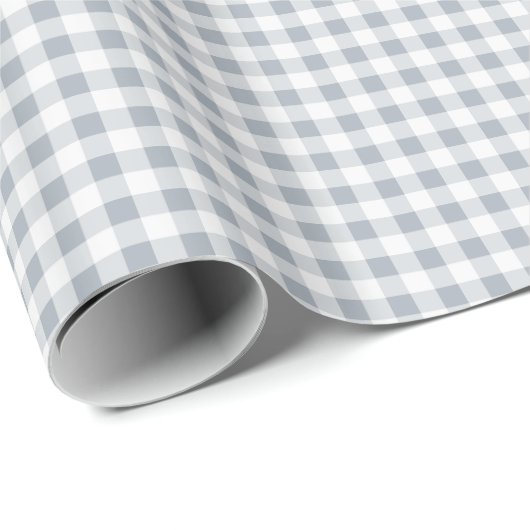 Hellgrauer Gingham Geschenkpapier (Rolleneckpunkt)
