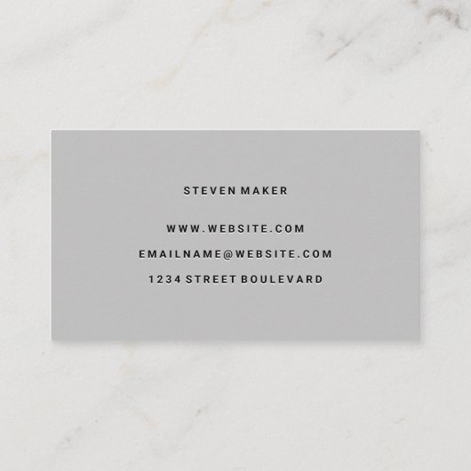 Hellgrauer Hintergrund Visitenkarte (Rückseite)