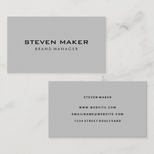 Hellgrauer Hintergrund Visitenkarte (Vorne/Hinten)