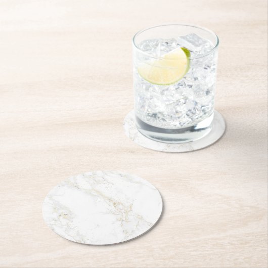 hellgrauer Marmor Runder Pappuntersetzer (Vor Ort)