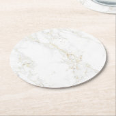 hellgrauer Marmor Runder Pappuntersetzer (Angewinkelt)