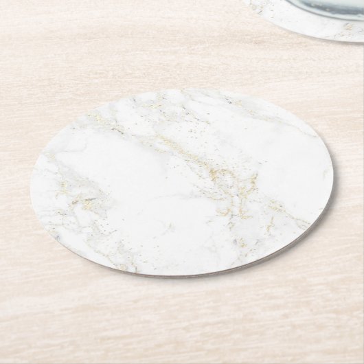 hellgrauer Marmor Runder Pappuntersetzer (Angewinkelt)