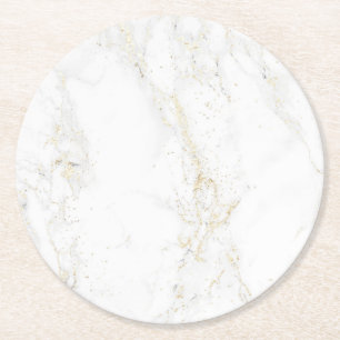 hellgrauer Marmor Runder Pappuntersetzer