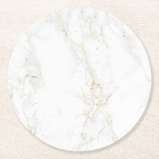 hellgrauer Marmor Runder Pappuntersetzer (Vorderseite)