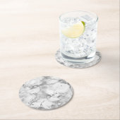 hellgrauer Marmorstein Runder Pappuntersetzer (Vor Ort)