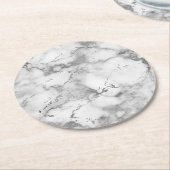 hellgrauer Marmorstein Runder Pappuntersetzer (Angewinkelt)