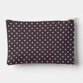Hellgrauer Polka Dot Pattern auf Dusty Pum Lila Zubehörtasche (Rückseite)