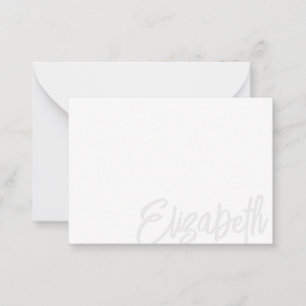 Hellgrauer Signature Name Mitteilungskarte
