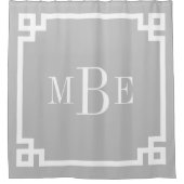 Hellgrauer und weißer griechischer Schlüssel | MIT Duschvorhang (Vorderseite)