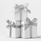 Hellgrauer und weißer Polka-Dot Geschenkpapier