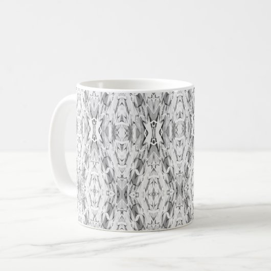Hellgraues abstraktes Geometrie-Muster Kaffeetasse (Vorderseite Links)