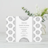 hellgraues Basketballmuster Party Einladung (Stehend Vorderseite)