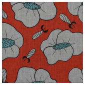 Hellgraues Blumenmuster Orange Stoff (Muster)