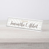 Hellgraues Decco - Gewohnheit Schreibtischnamensplakette (Vorderseite )