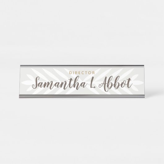 Hellgraues Decco - Gewohnheit Schreibtischnamensplakette (Vorderseite )