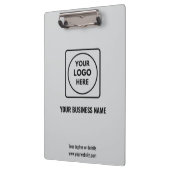 Hellgraues Firmenlogo Clipboard Branding Klemmbrett (Links)