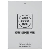 Hellgraues Firmenlogo Clipboard Branding Klemmbrett (Rückseite)