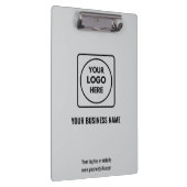 Hellgraues Firmenlogo Clipboard Branding Klemmbrett (Rechts)