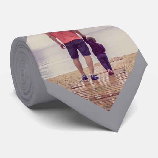 Hellgraues Foto Krawatte (Gerollt)