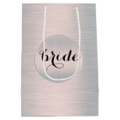 Hellgraues, gebürstetes Aluminium Mittlere Geschenktüte (Rückseite)