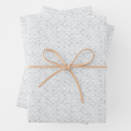 Hellgraues geometrisches Blumenmuster Geschenkpapier Set