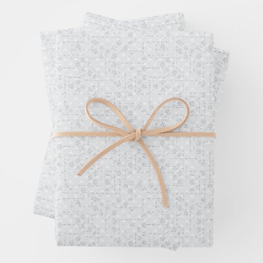 Hellgraues geometrisches Blumenmuster Geschenkpapier Set (Beispiel)