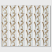 Hellgraues geometrisches Blumenmuster | Modernes S Geschenkpapier (Flach)