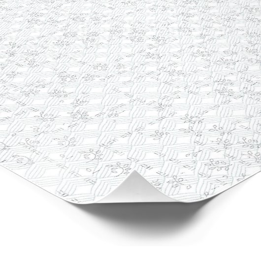 Hellgraues geometrisches Blumenmuster Poster (Ecke)