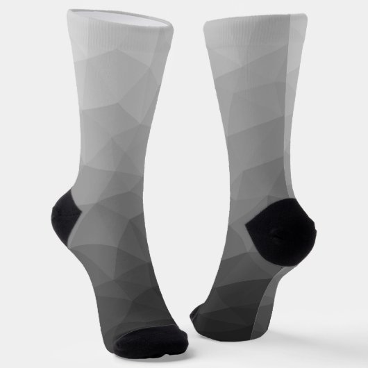 Hellgraues geometrisches Netz-Muster-Monogramm Socken (Gewinkelt)