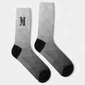 Hellgraues geometrisches Netz-Muster-Monogramm Socken (Rechts)