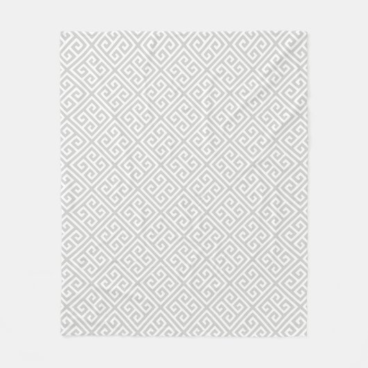 Hellgraues griechisches Schlüsselmuster Fleecedecke (Vorderseite)