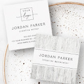 Hellgraues Logo Quadratische Visitenkarte