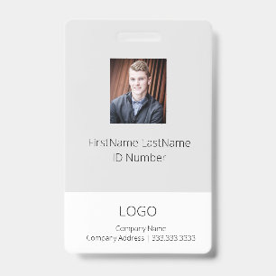 Hellgraues Mitarbeiter-ID-Armband mit Barcode Ausweis