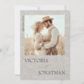 Hellgraues, modernes weißes Foto Hochzeit Einladung (Rückseite)