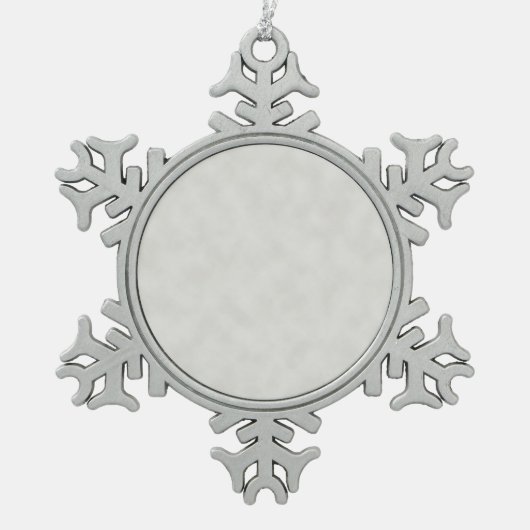 Hellgraues Perchment Textur Hintergrund Schneeflocken Zinn-Ornament (Vorderseite)