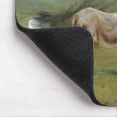 Hellgraues Pferd auf einem Feld (Pferdezucht) Mousepad (Ecke)