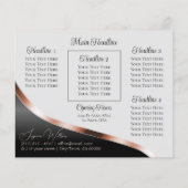 Hellgraues Schwarz-Weiß-Rose-Gold-Deco-Herz-Logo Flyer (Hinten)