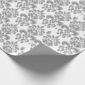 HELLGRAUES UND WEISSES DAMAST-MUSTER 2 GESCHENKPAPIER (Ecke)