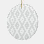 Hellgraues und weißes Diamantmuster Keramik Ornament (Links)