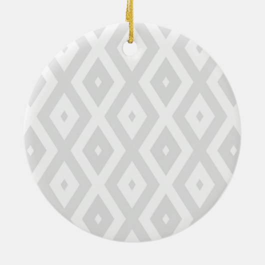 Hellgraues und weißes Diamantmuster Keramik Ornament (Hinten)