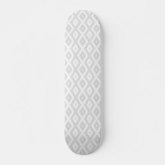 Hellgraues und weißes Diamantmuster Skateboard (Vorne)
