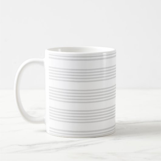 Hellgraues und weißes Muster mit fünf Streifen Kaffeetasse (Links)