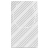 Hellgraues und weißes Muster mit fünf Streifen Kleine Geschenktüte (Rückseite)