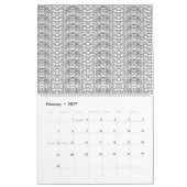 Hellgraues, V-förmiges Muster auf weißem b Kalender (Feb 2027)