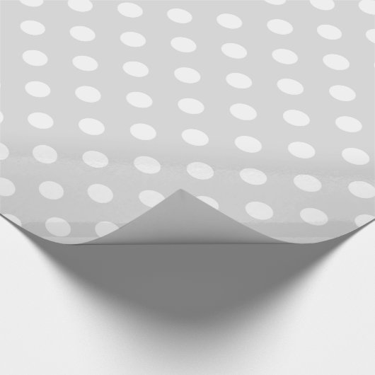 Hellgraues weißes Extra großes Polka Dot Muster Geschenkpapier (Ecke)