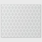 Hellgraues weißes XL marokkanisches Quatrefolie #4 Geschenkpapier (Flach)